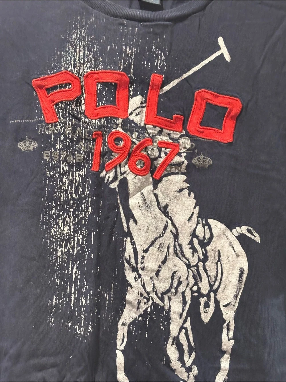 Ralph Lauren Navy Short-Sleeve Tee with Red POLO 1967 and White Polo Graphic